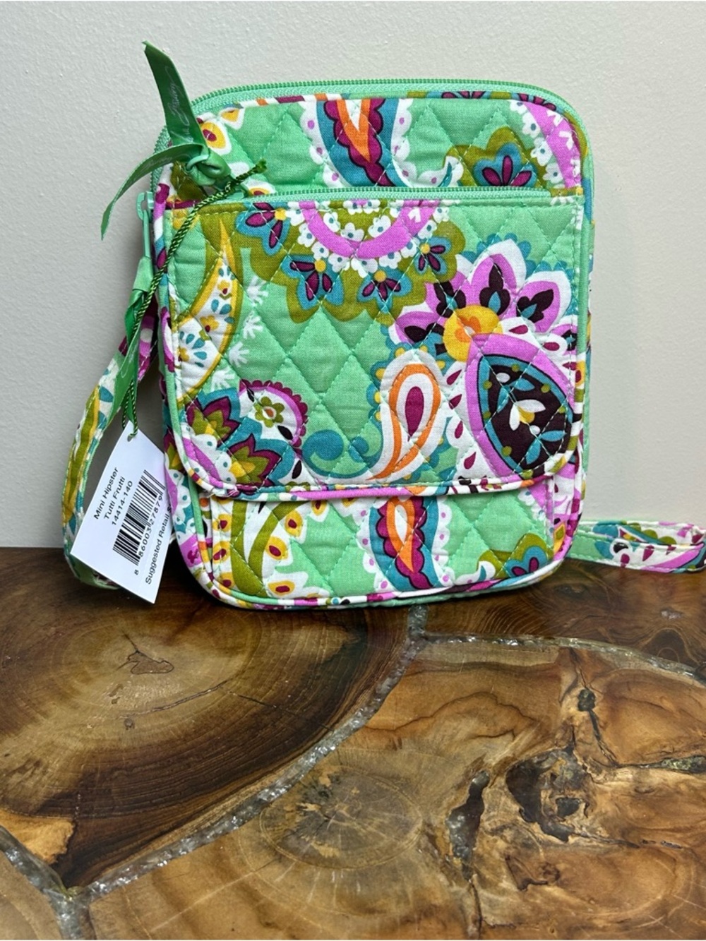 Vera Bradley Mint Paisley Quilted Crossbody